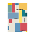 Multicolour Bauhaus grid with modern functional typography.