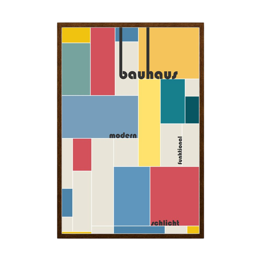 Modern Grid colourful Bauhaus geometric print, product view 2.