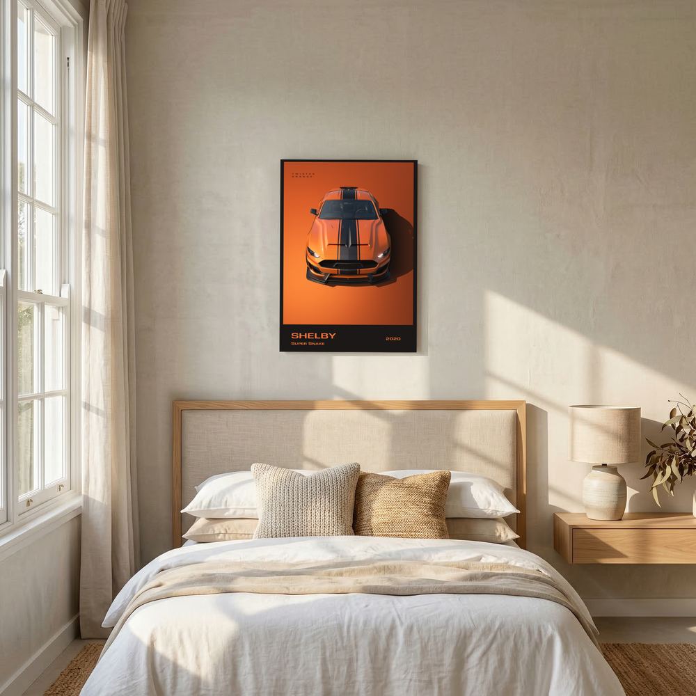 Twisted Orange orange muscle car poster print, product view 5.