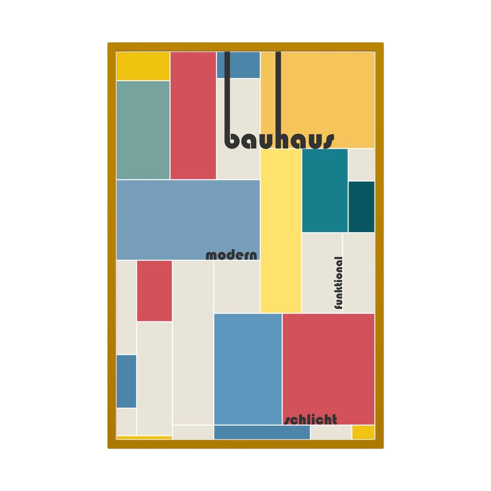 Modern Grid colourful Bauhaus geometric print, product view 5.