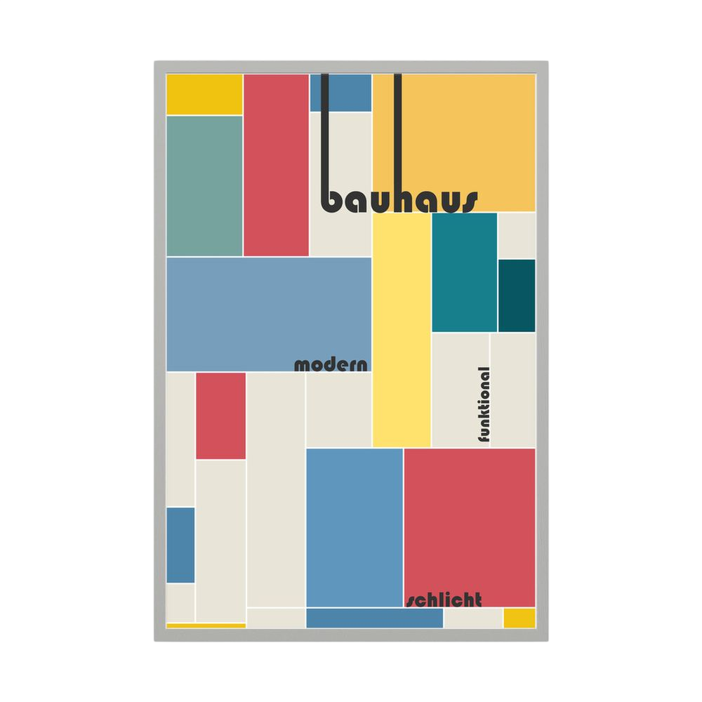 Modern Grid colourful Bauhaus geometric print, product view 4.