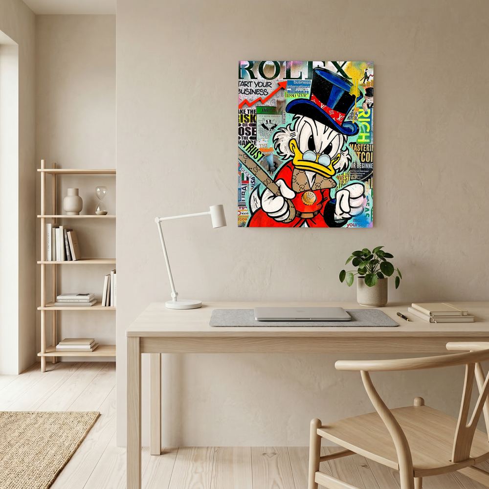Rich Ambition luxury cartoon collage wall print, product view 5.