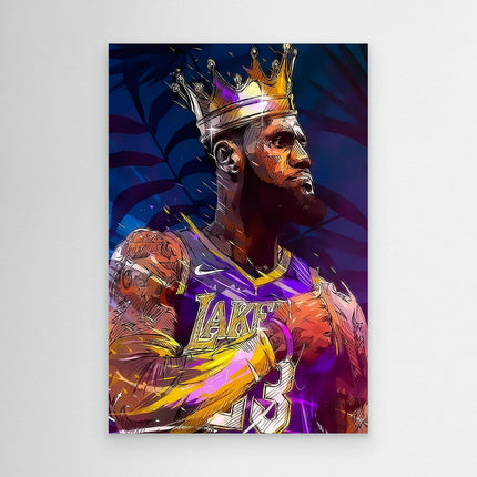 Crowned Court King Regal Basketball Canvas Art 