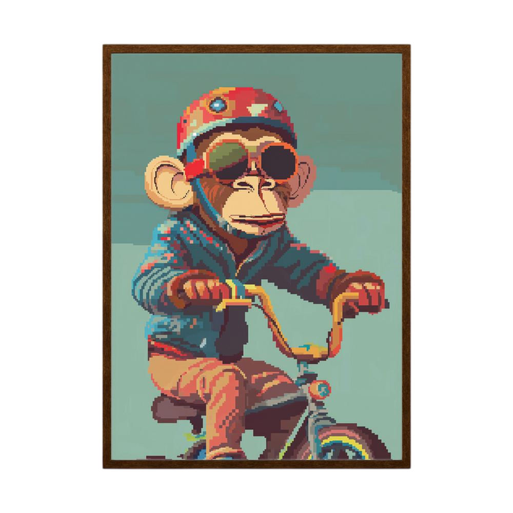 Pedal Maverick pixel art monkey print, product view 2.
