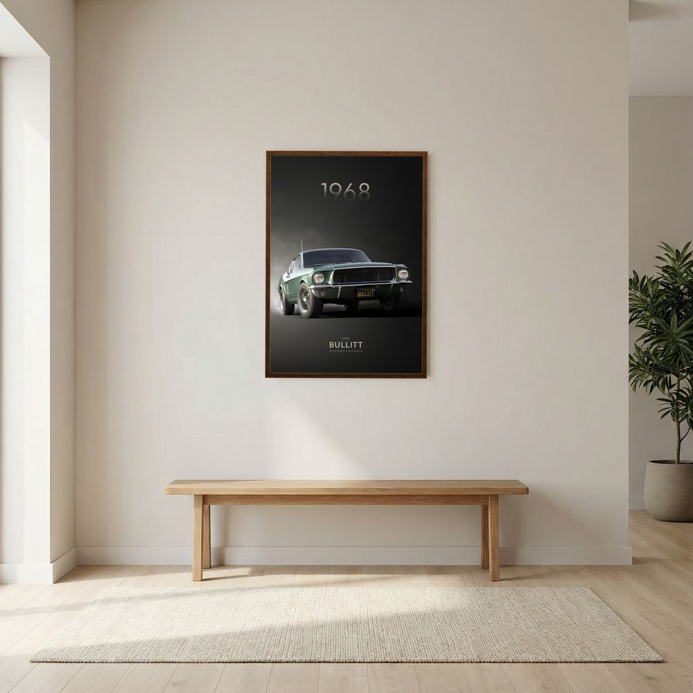 Green Pursuit green classic car poster print, product view 6.