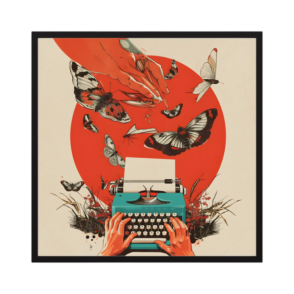 Stories Take Flight – Typewriter Butterfly Collage Print