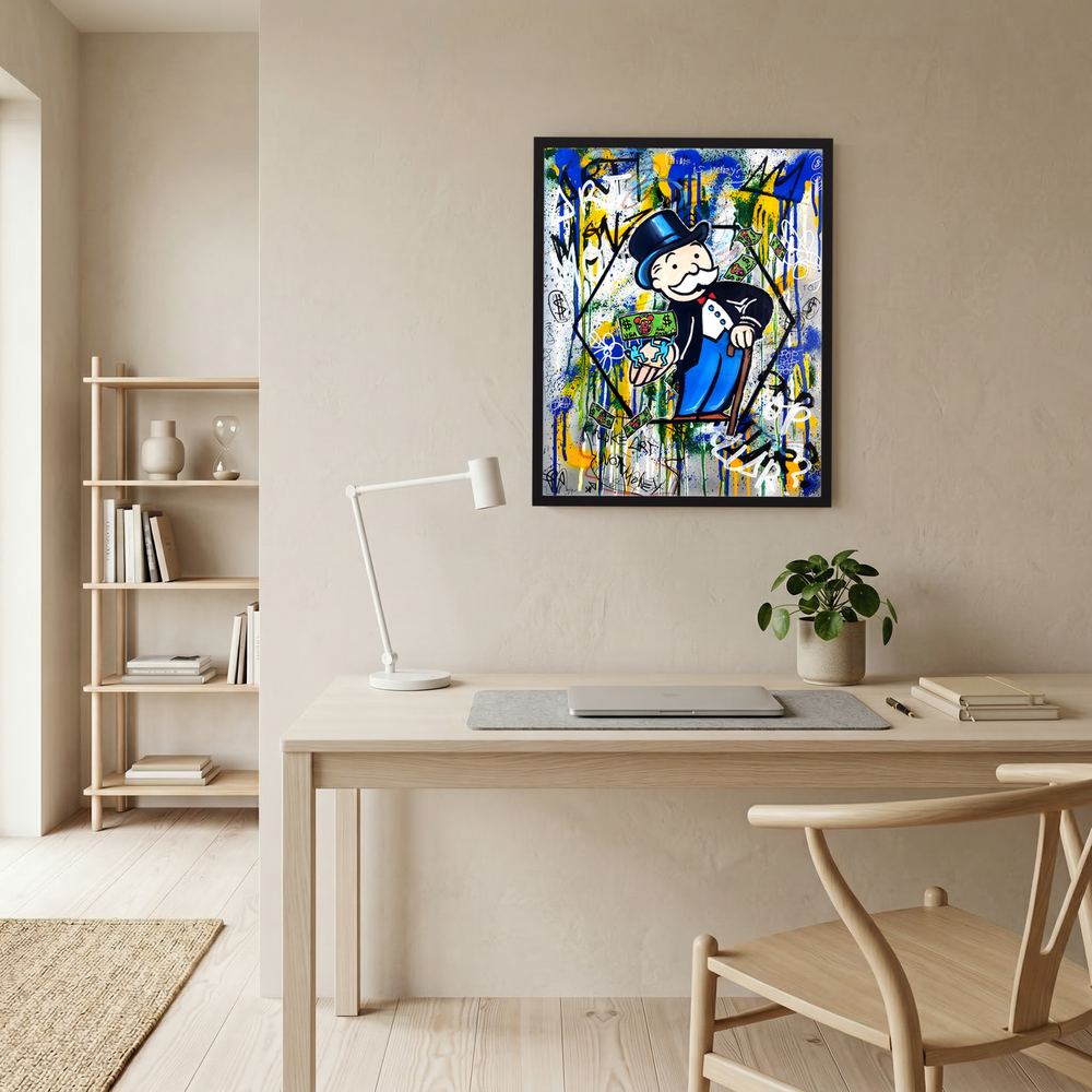 Money in Motion colourful money graffiti art print, product view 9.