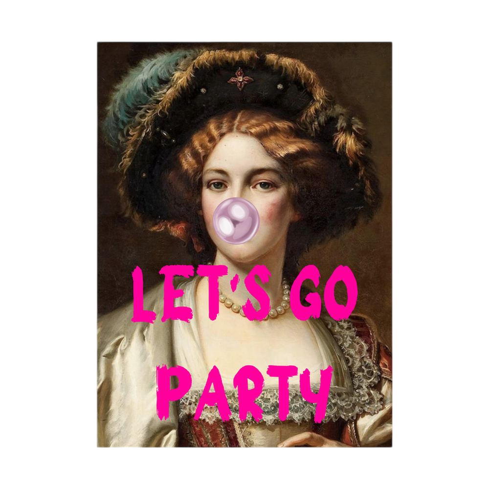 Party Pearl – Funny Bubblegum Classical Portrait Print