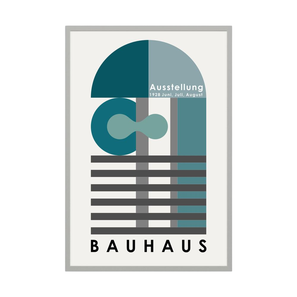 Teal Assembly teal Bauhaus exhibition poster, product view 4.