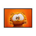 Wide-eyed orange cartoon cat reaches forward against a glowing orange background, shown in product view 4.
