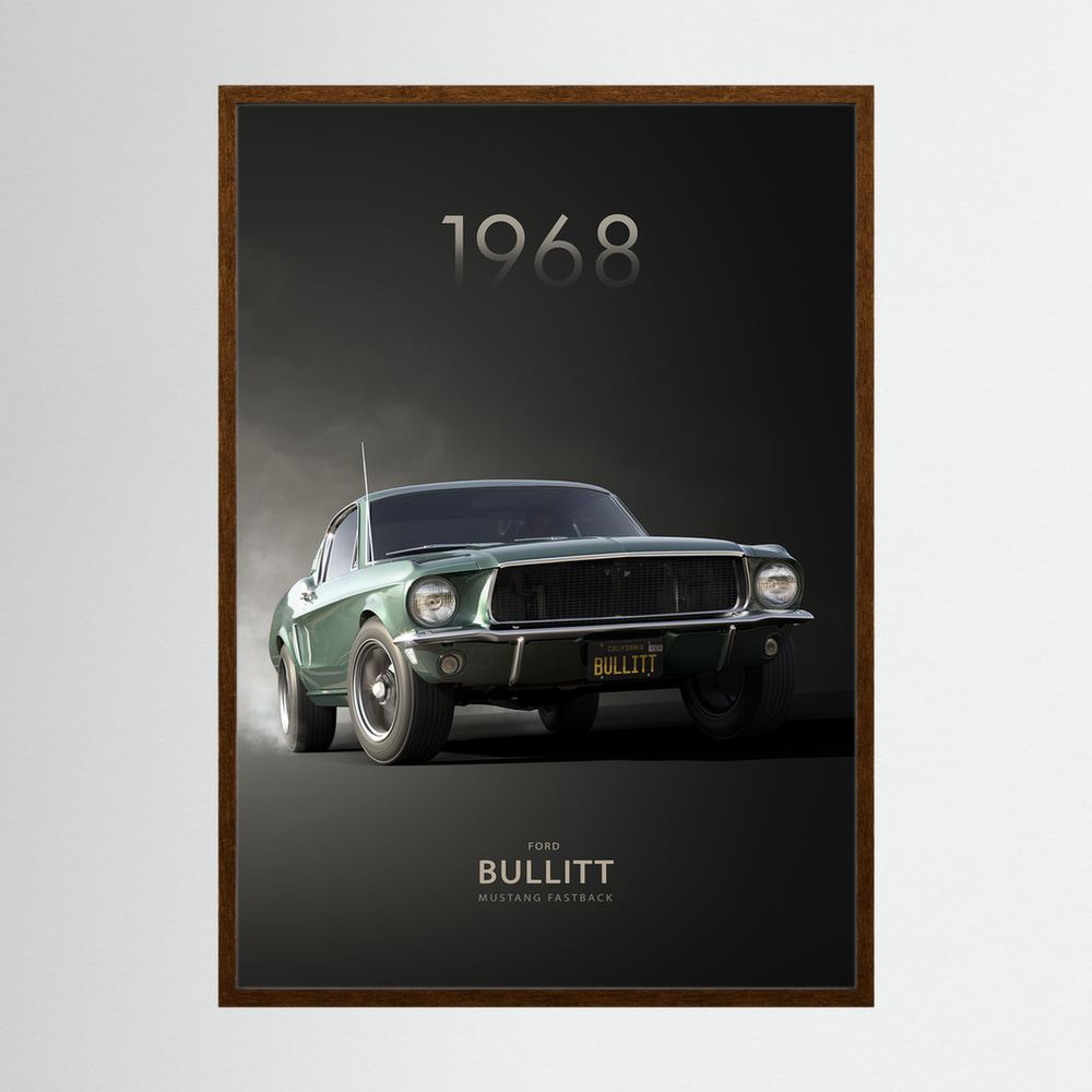 Green Pursuit green classic car poster print, product view 2.