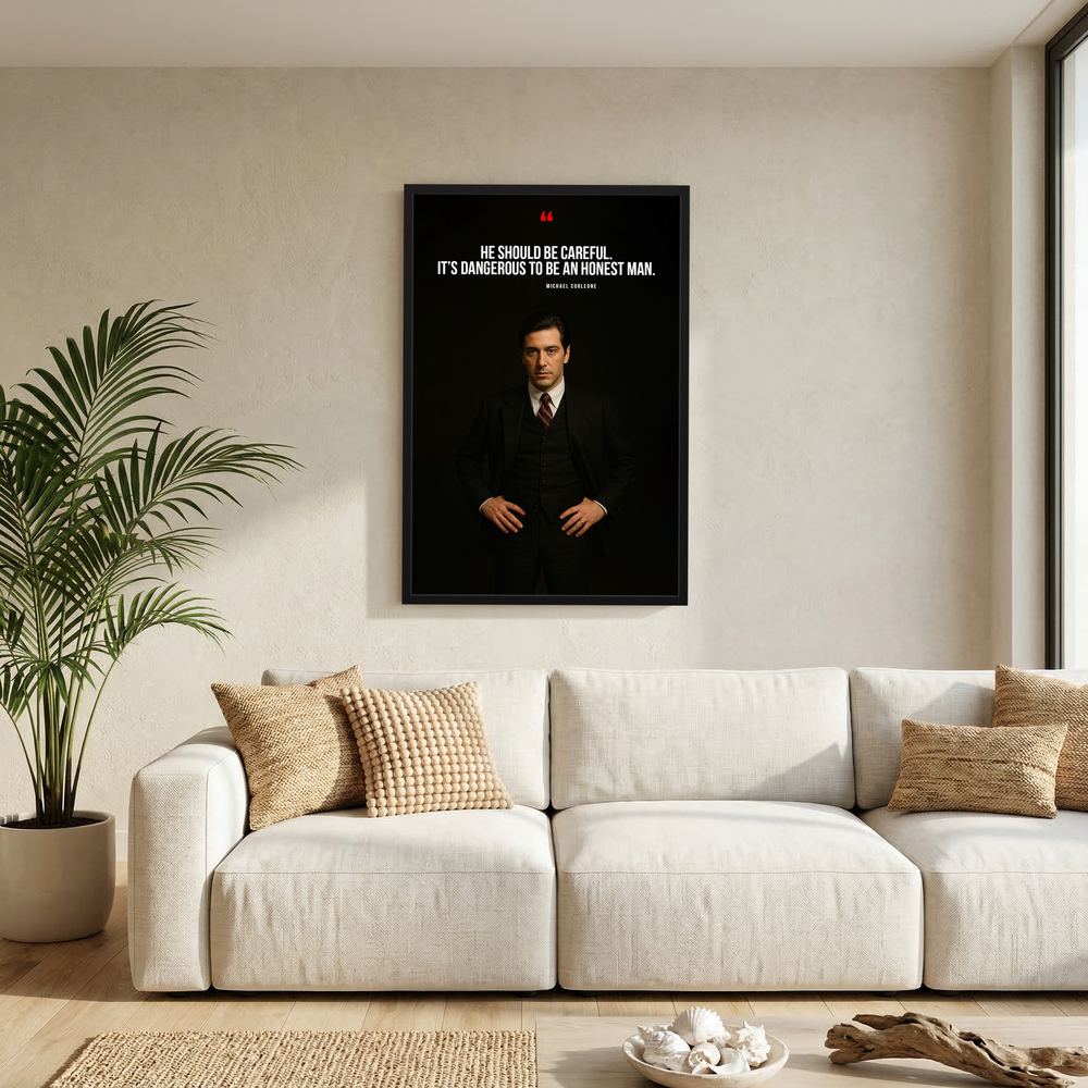 Honest Man dark cinematic quote portrait print, product view 7.