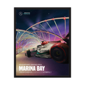 Mercedes Formula One car beneath illuminated Marina Bay architecture at the Singapore Grand Prix, shown in product view 3.