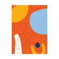 Sunset Rhythm – Orange Blue Geometric Abstract Print