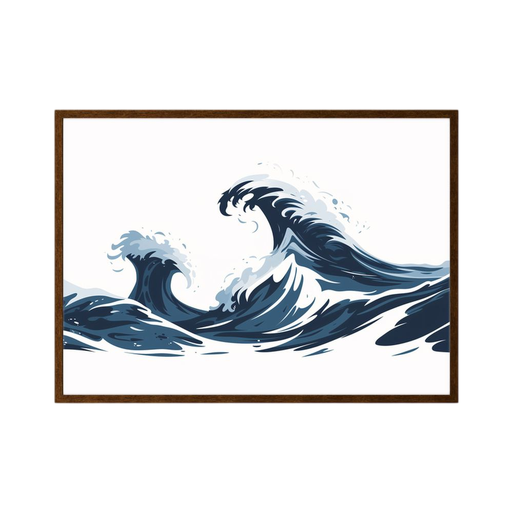 Rising Tide – Navy Ocean Wave Art Print