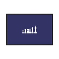 White chess pieces rise from pawn to king across a spacious deep navy field, shown in product view 4.