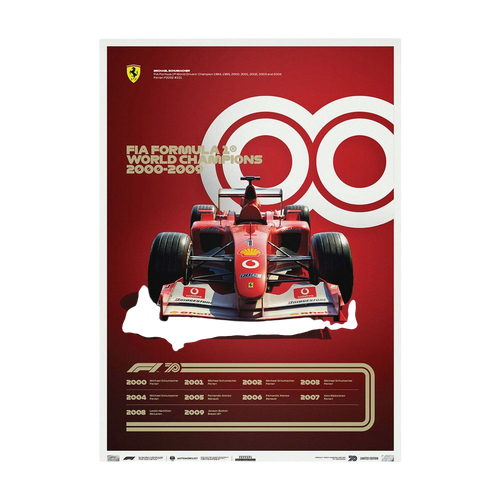 Crimson Double Zero – Red Formula One Racing Poster