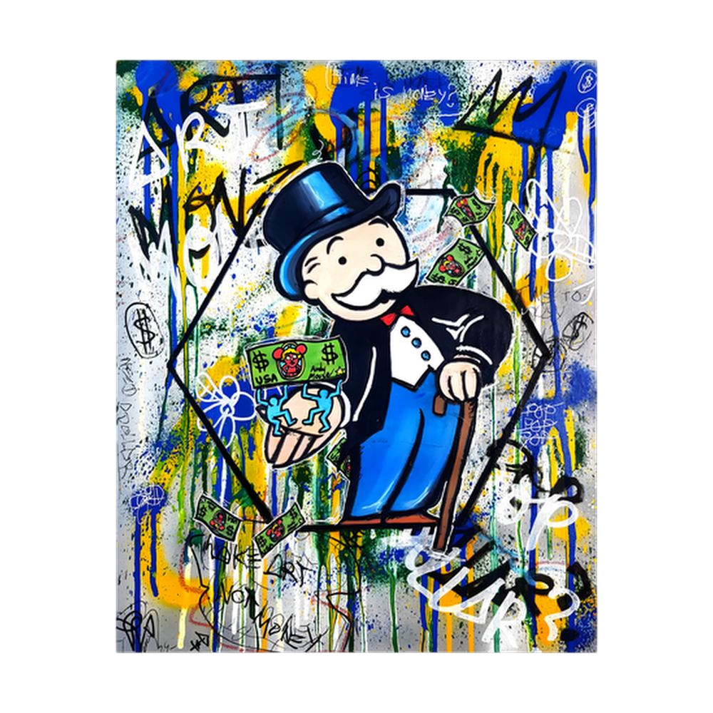 Money in Motion colourful money graffiti art print, product view 3.
