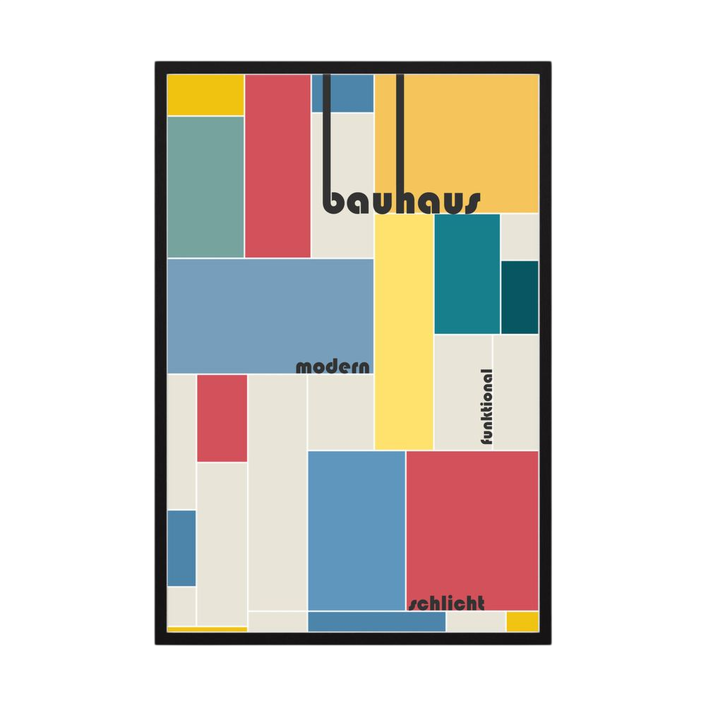 Modern Grid colourful Bauhaus geometric print, product view 3.