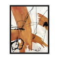 Sienna and white brushstrokes crossed by loose black ink lines in an abstract composition, shown in product view 4.