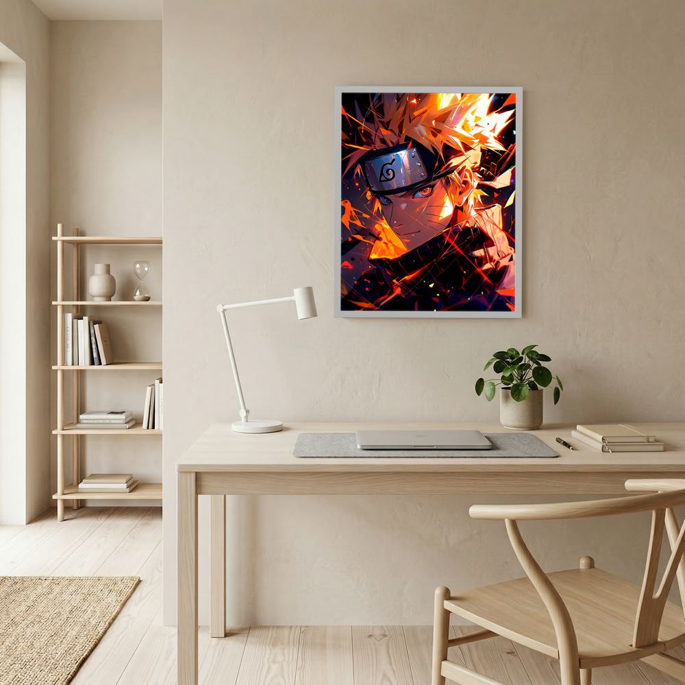 Fire Within dramatic anime ninja wall print, product view 8.