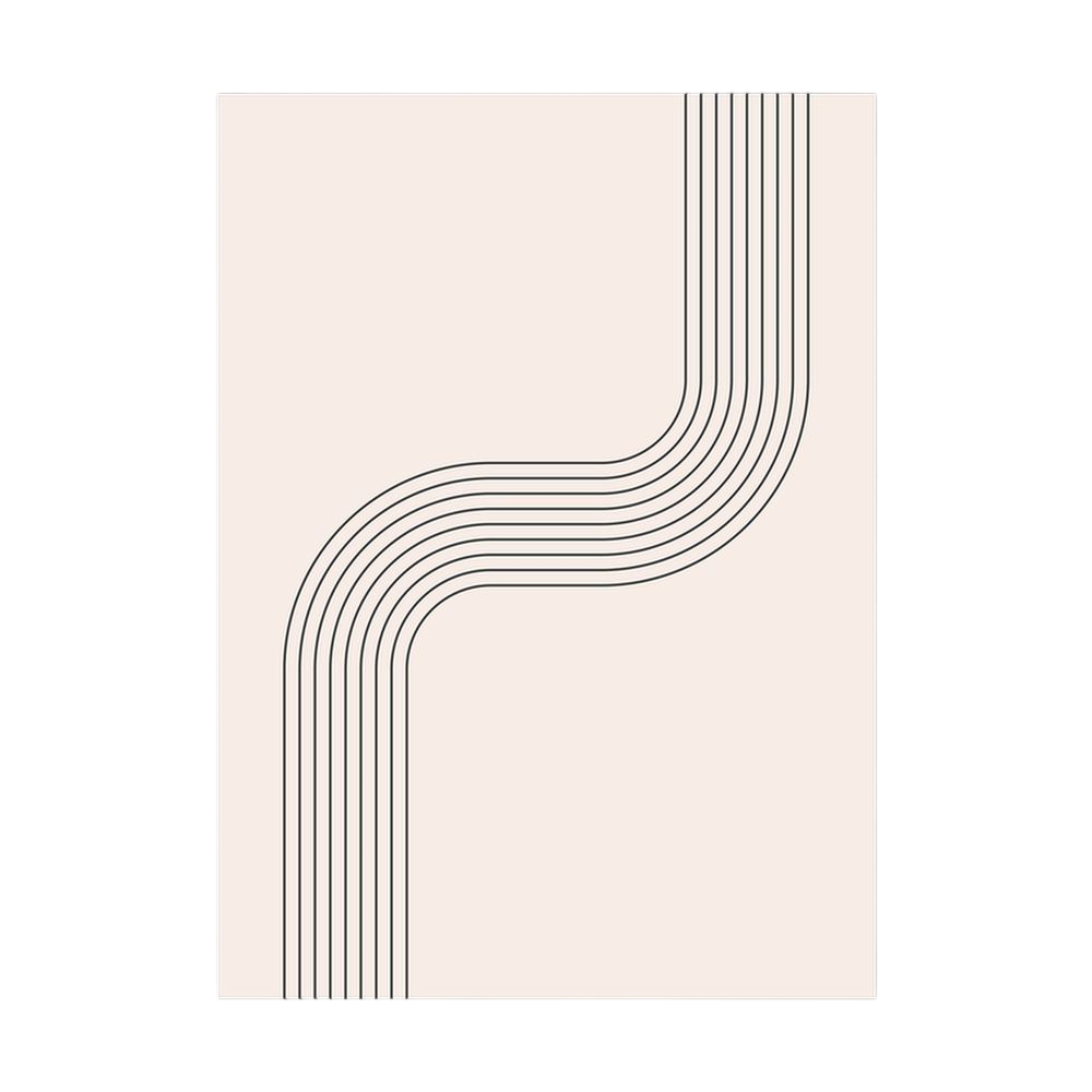 Flowing Lines – Minimalist Black Line Abstract Print