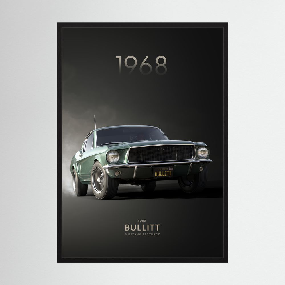 Green Pursuit green classic car poster print, product view 3.
