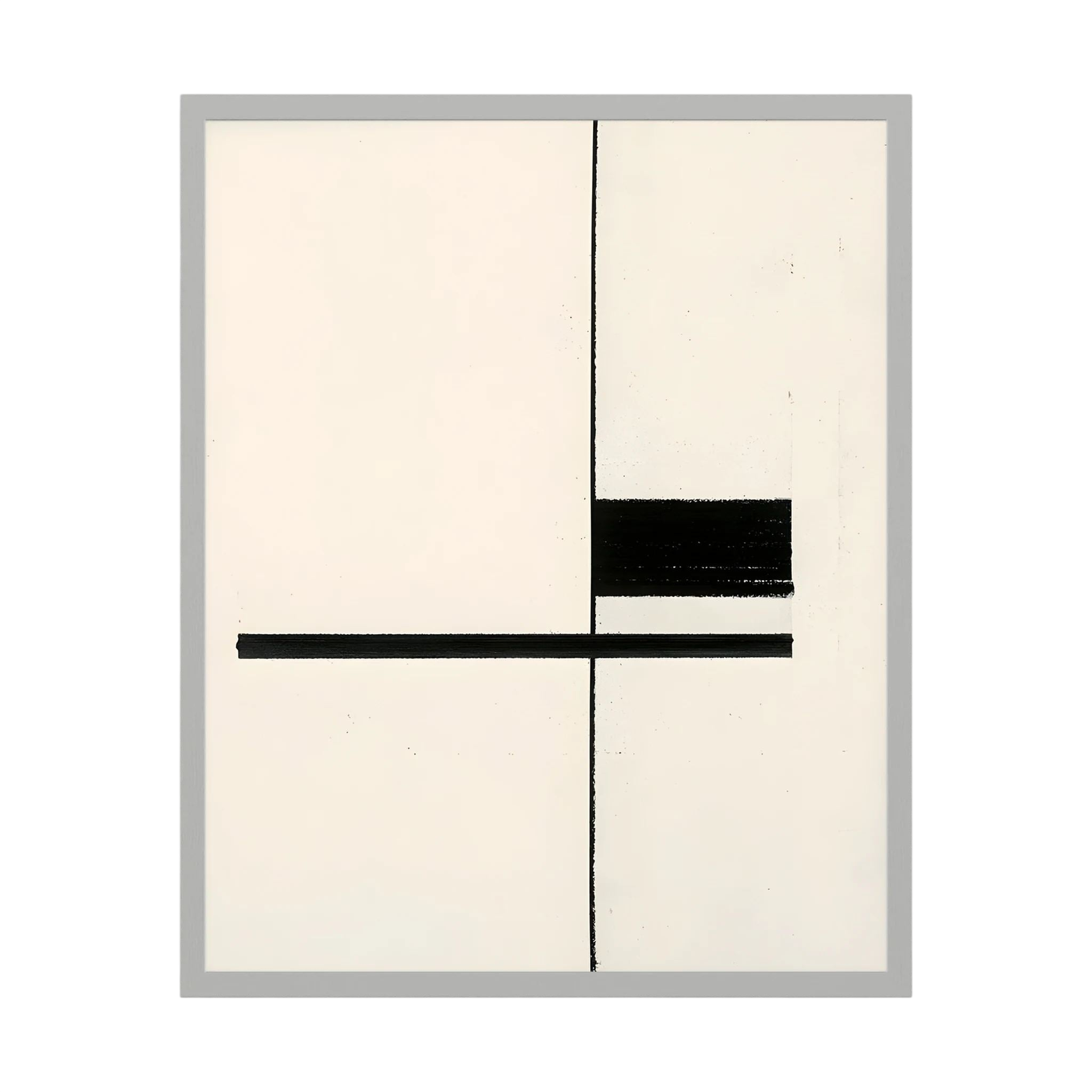 Minimal black lines and rectangular forms arranged on a warm cream background, shown in product view 3.