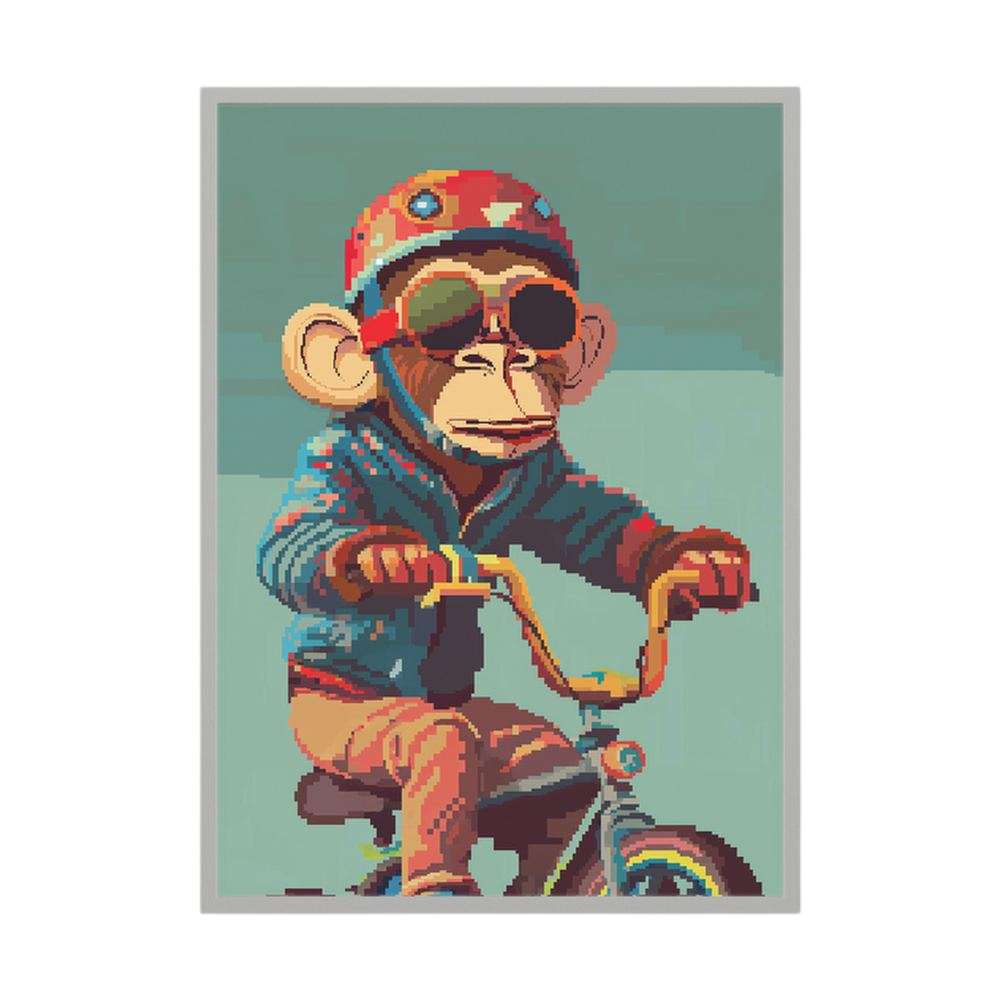 Pedal Maverick pixel art monkey print, product view 4.
