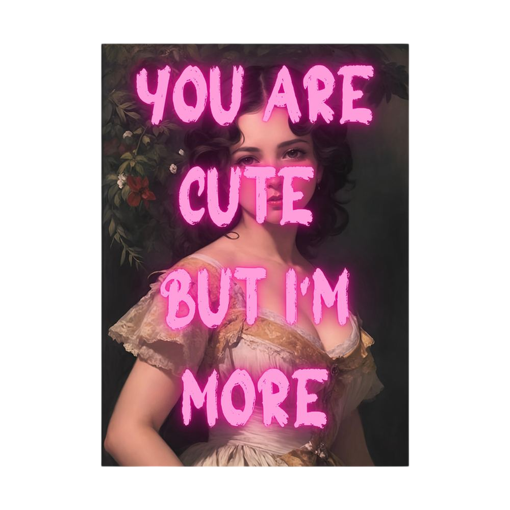 More Than Cute – Funny Pink Feminist Portrait Print