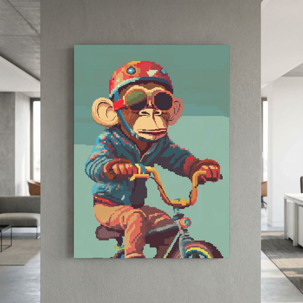 Pedal Maverick pixel art monkey print, product view 5.