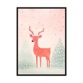 Winter Stag pastel deer nursery art print, product view 3.