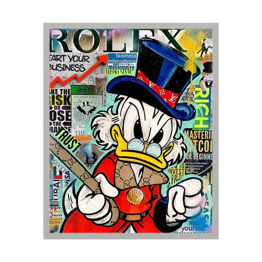 Rich Ambition luxury cartoon collage wall print, product view 4.