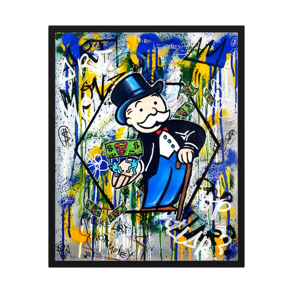 Money in Motion colourful money graffiti art print, product view 5.