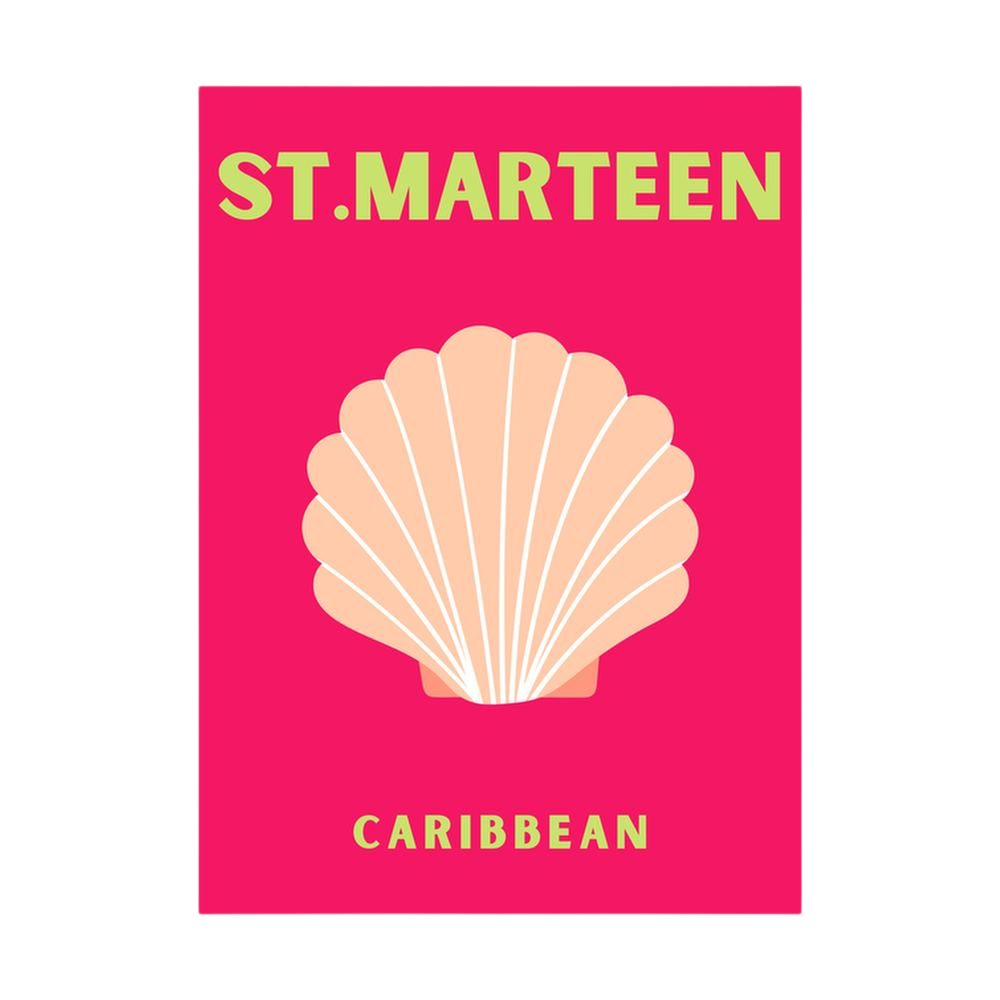 Island Shell – Pink St Maarten Caribbean Poster