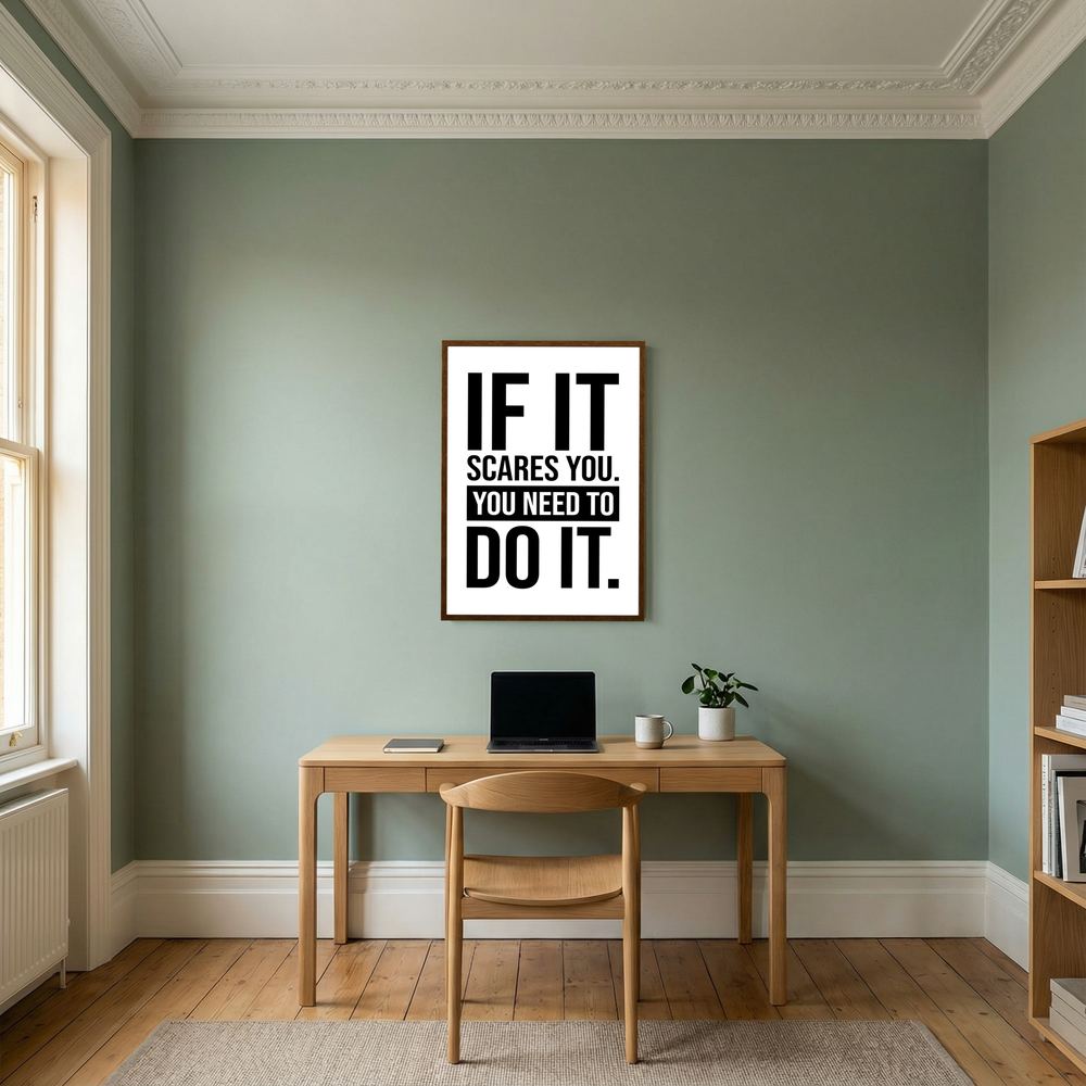 Do It Afraid bold motivational quote print, product view 6.