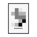 Monochrome Structure black and grey Bauhaus print, product view 3.