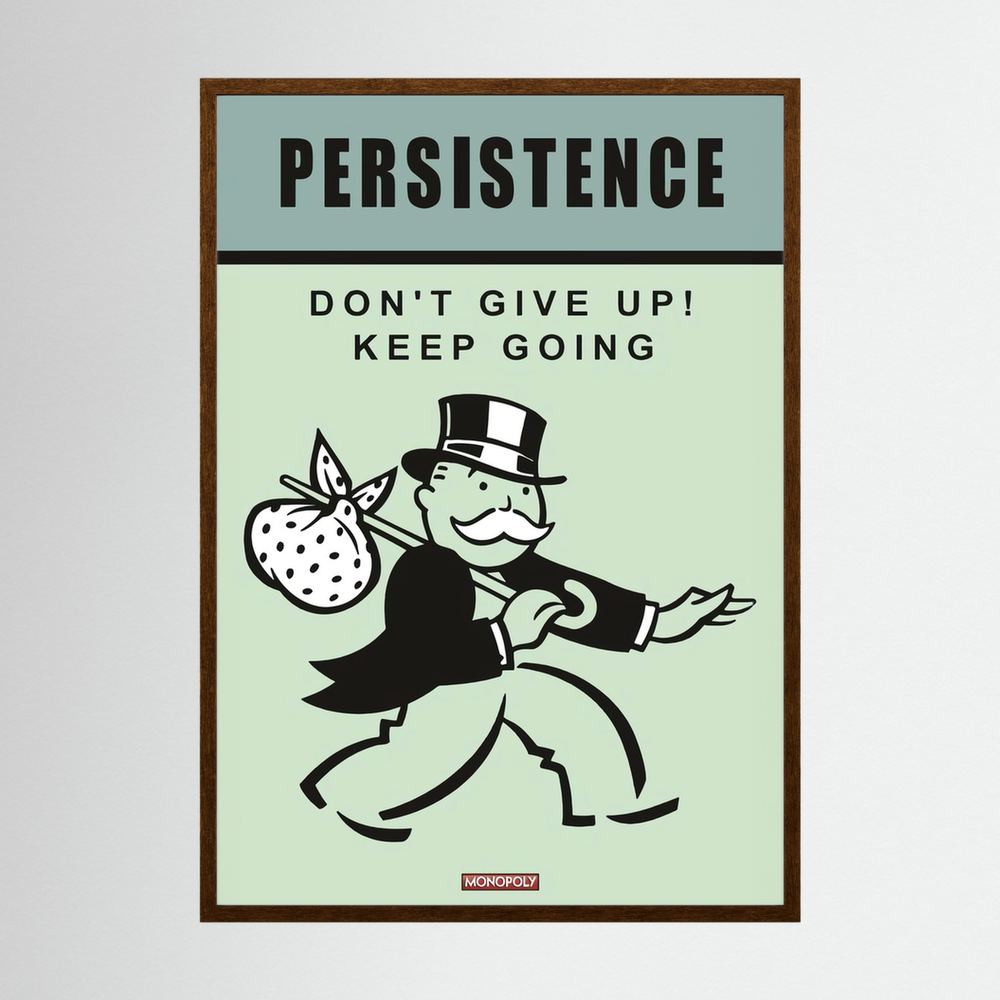 Keep Going retro persistence quote print, product view 6.