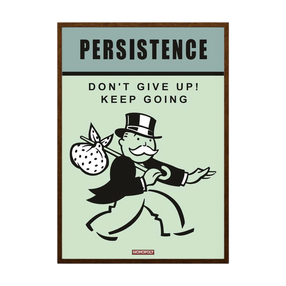 Keep Going retro persistence quote print, product view 6.