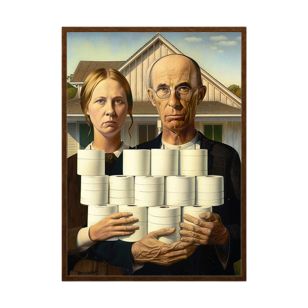 Gothic Stockpile humorous classical art parody print, product view 2.