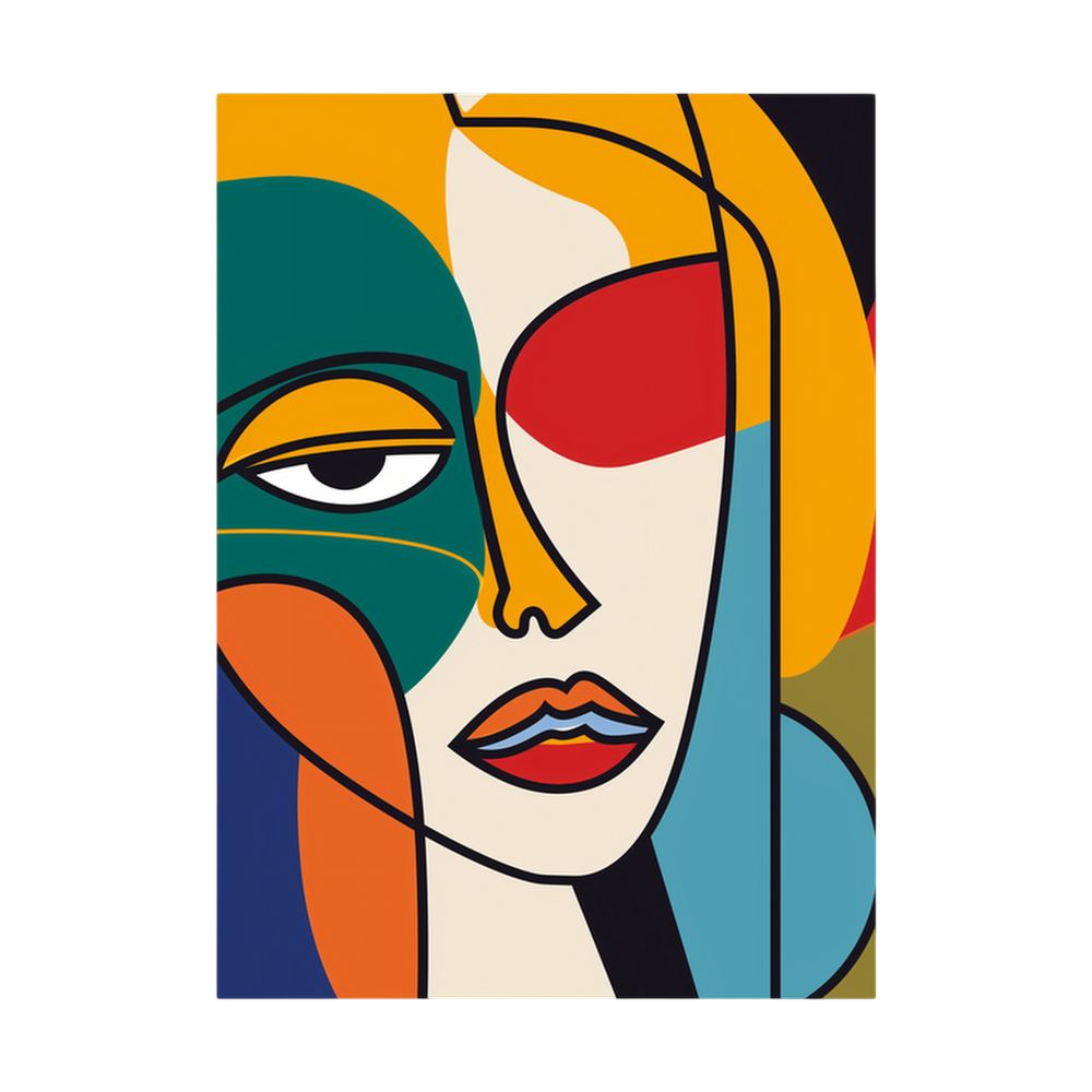 Sunlit Profile – Colourful Abstract Woman Face Print