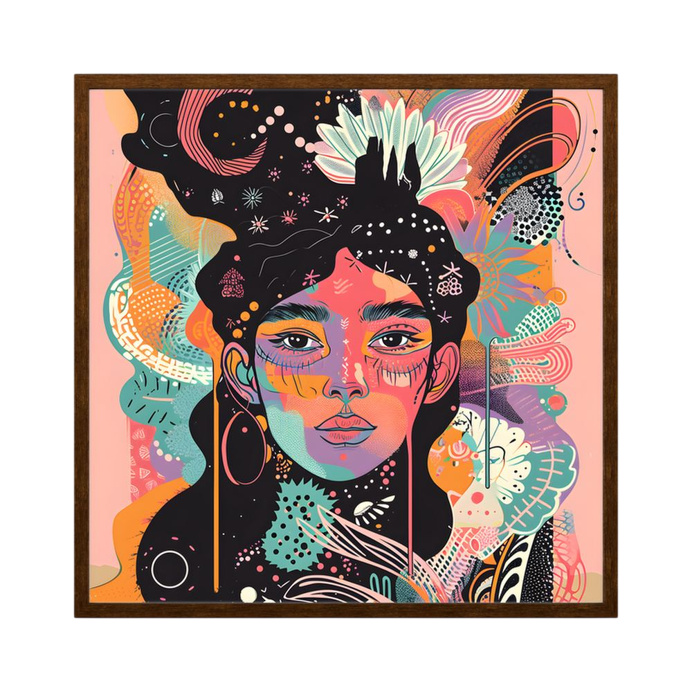 Wild Bloom – Colourful Surreal Woman Portrait Print
