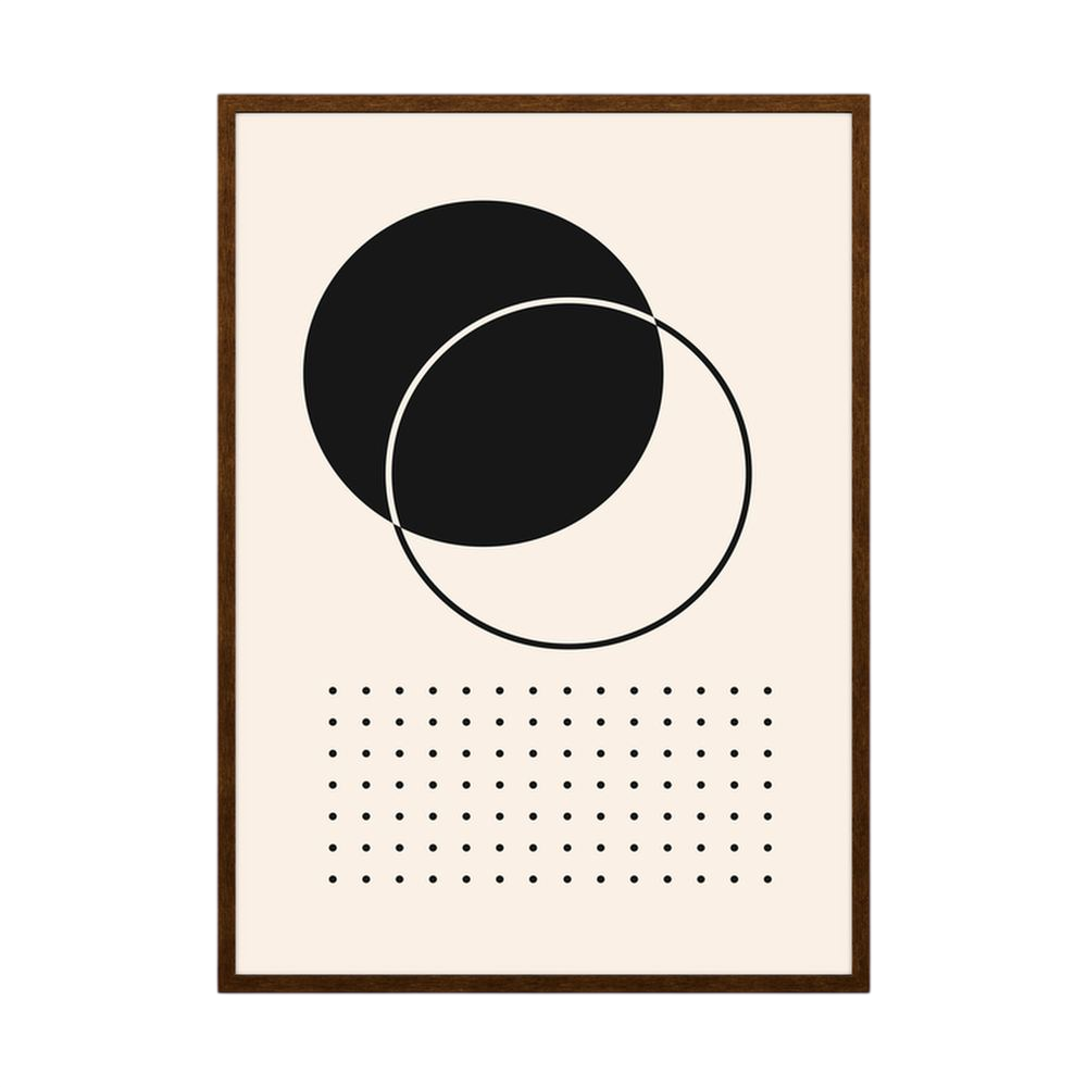 Orbit Grid – Black Circle Minimalist Abstract Print