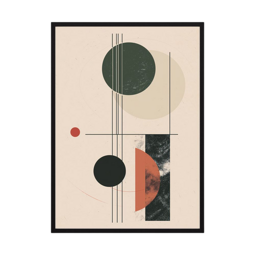 Balanced Eclipse – Rust Green Bauhaus Geometric Print