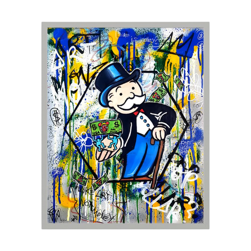 Money in Motion colourful money graffiti art print, product view 6.