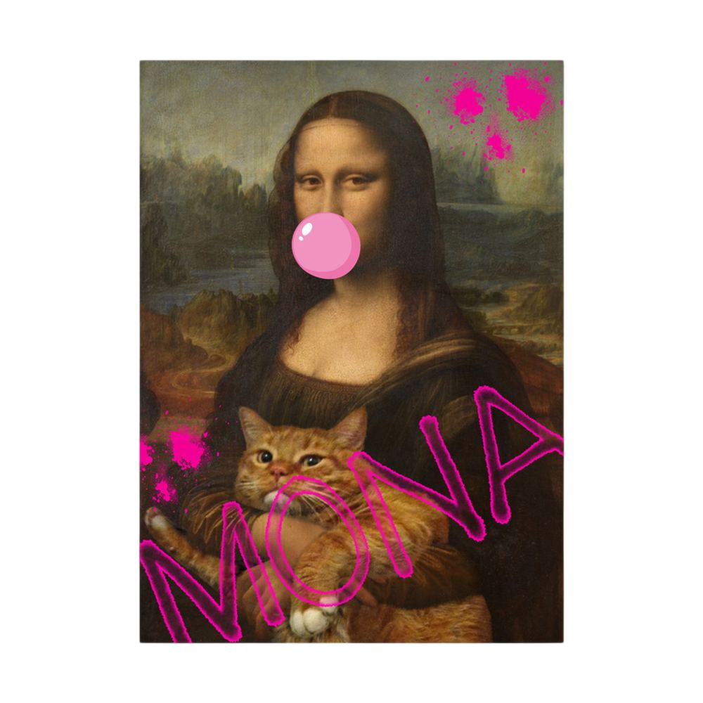Mona's Cat – Funny Mona Lisa Bubblegum Print
