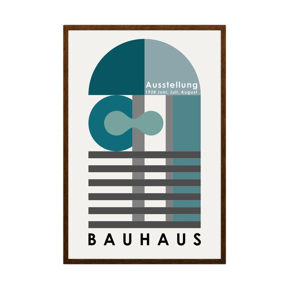 Teal Assembly teal Bauhaus exhibition poster, product view 2.