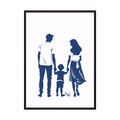 Together – Navy Family Silhouette Print