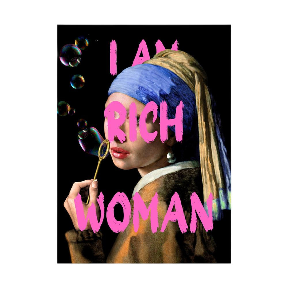 Rich in Bubbles – Funny Pearl Earring Parody Print