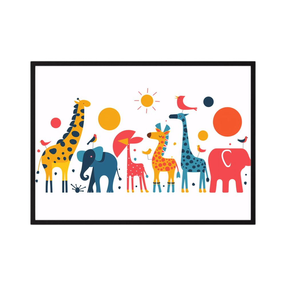 Safari Parade – Colourful Nursery Animal Print